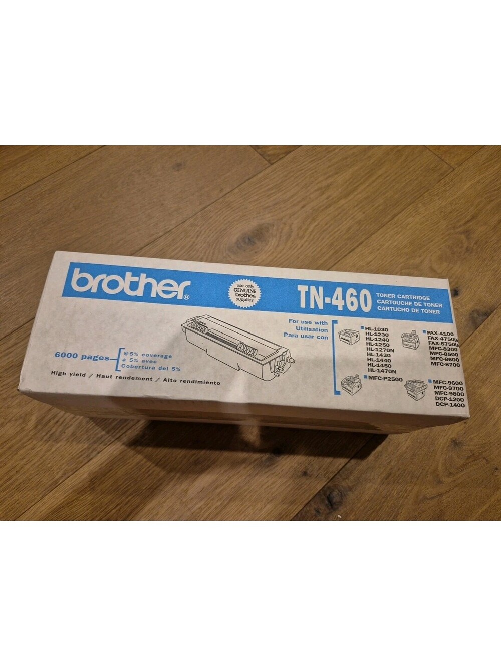 Brother TN-460 High Yield Black Toner Genuine OEM 6000 Pages HL MFC IntelliFax